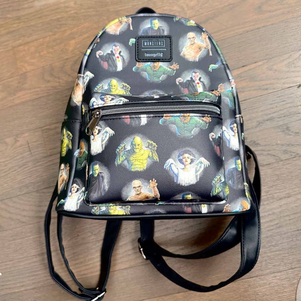 Loungefly Universal Monsters Characters Allover Print Mini Backpack